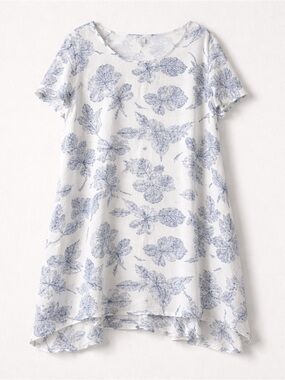Feminine Relaxed Fit Flower & Leaf Print Dress | Red Coral | Size XXL